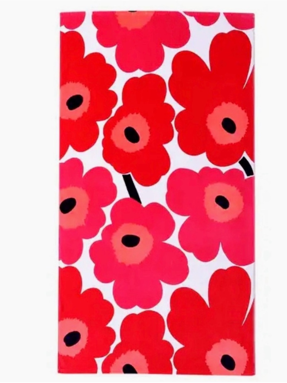 NEW Marimekko Unikko red orange beach towel